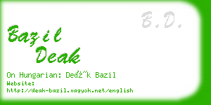 bazil deak business card